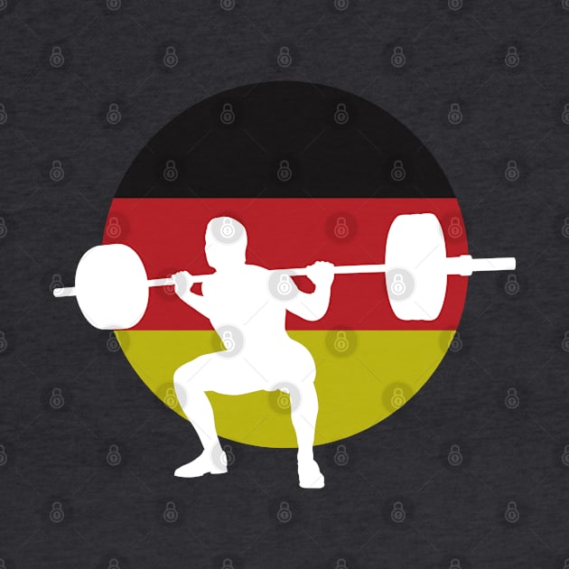 German Squat - Powerlifting Germany Flag by High Altitude